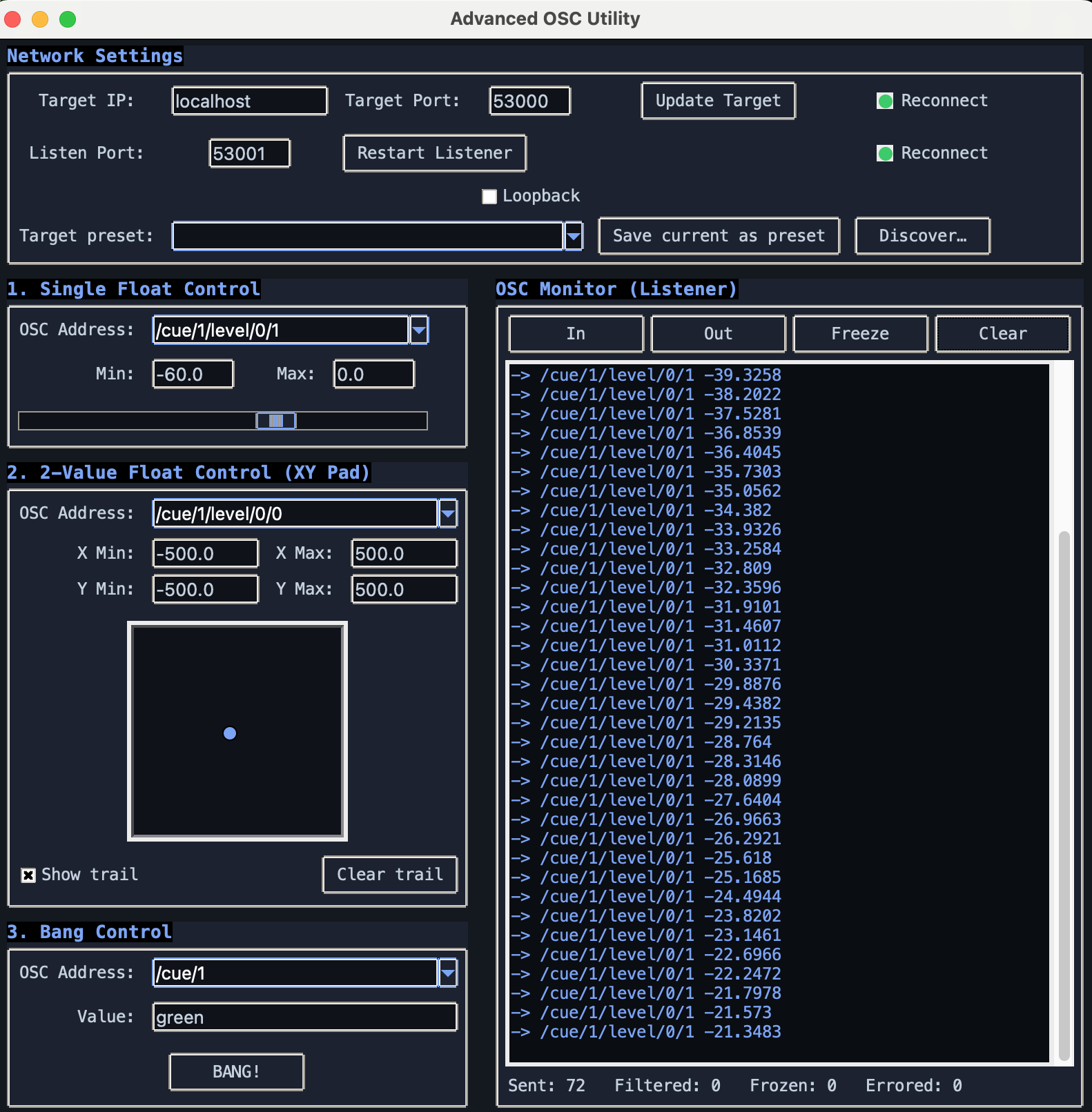 OSC Utility interface